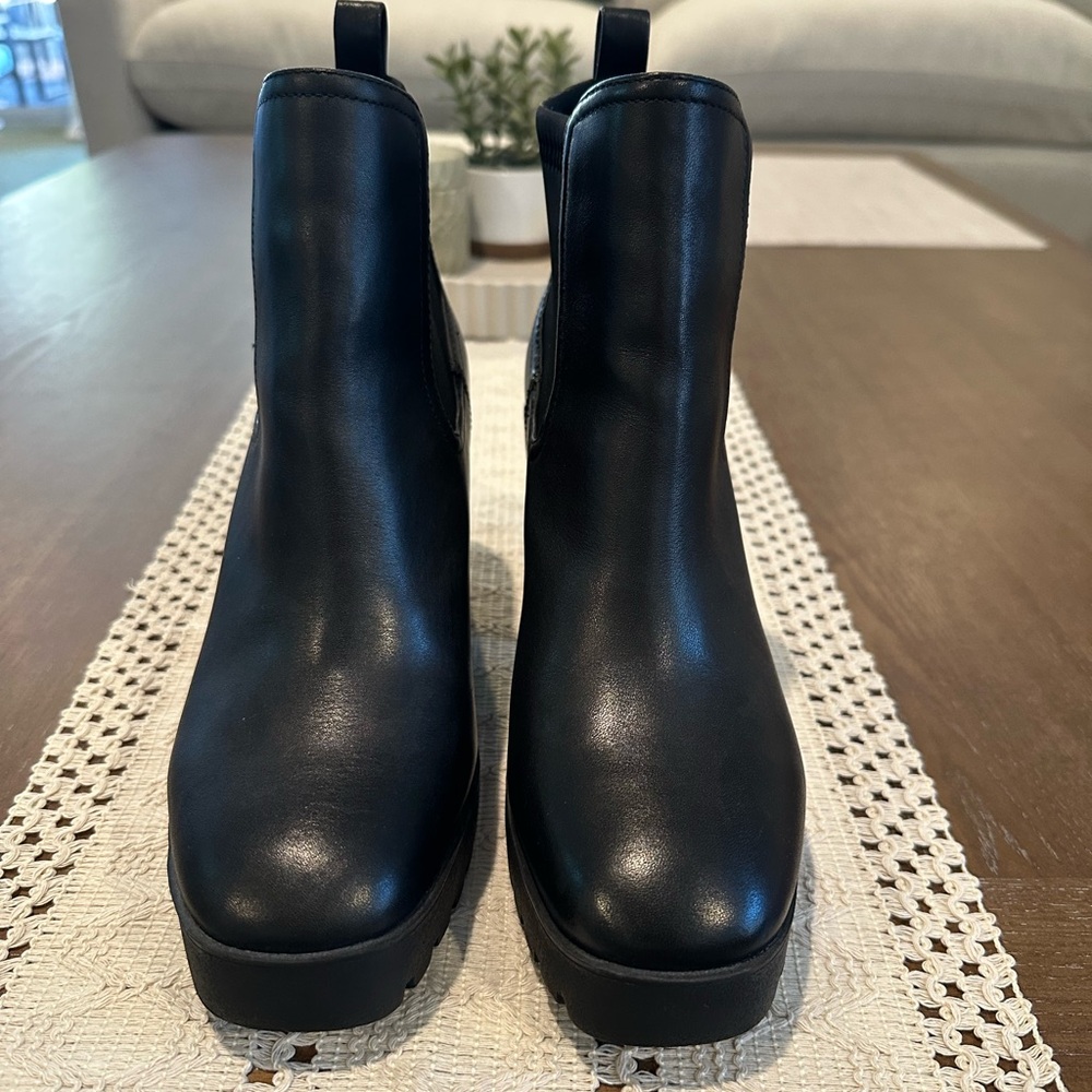 Aldo Sleek Black Ankle Booties